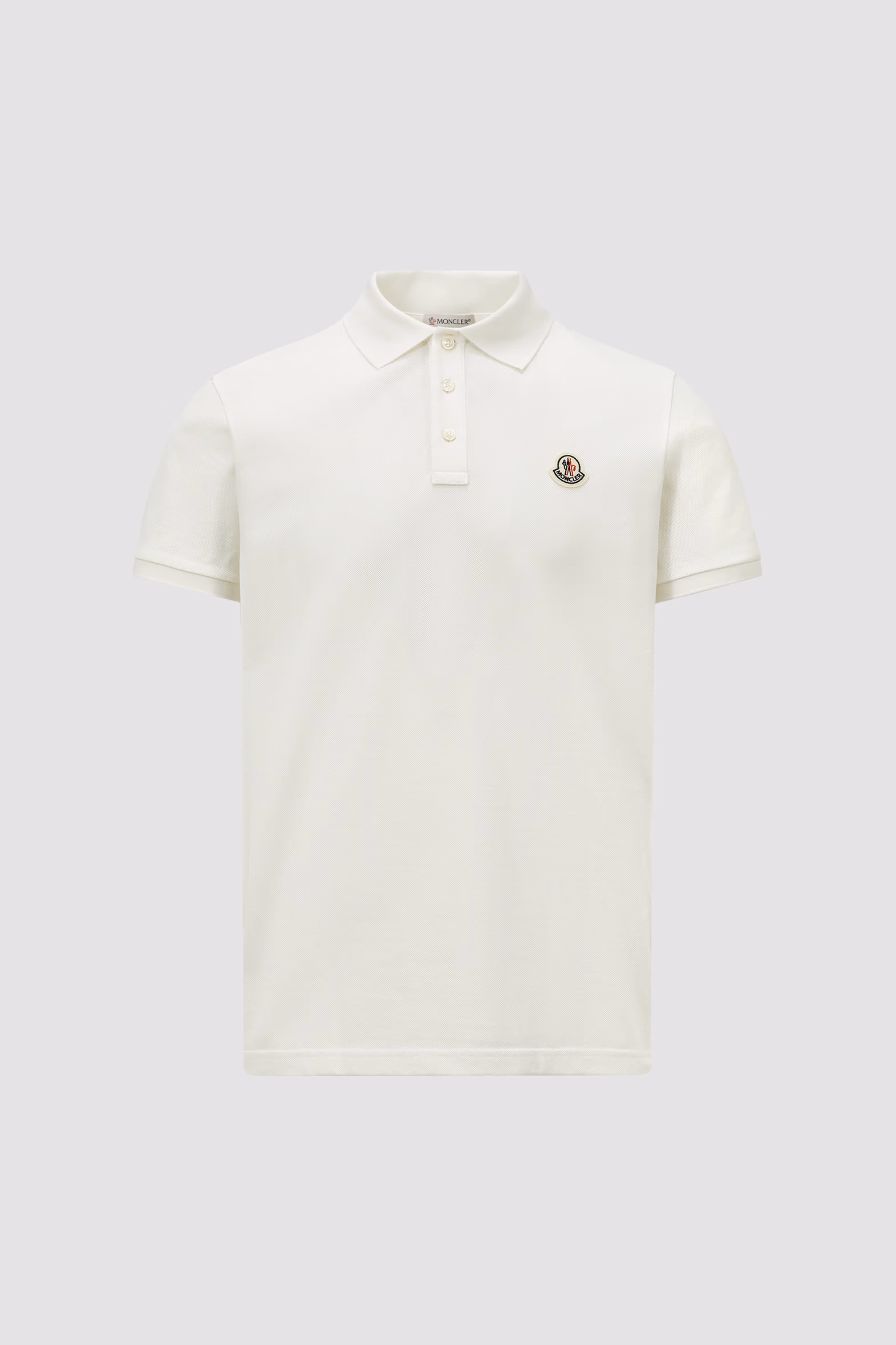 Striped Accent Cotton Piquet Polo Shirt Men White Moncler 2
